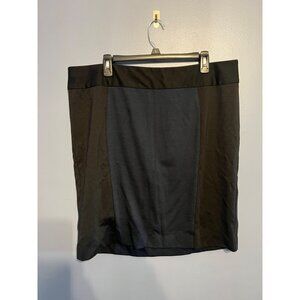 Lane‎ Bryant Mini Skirt Color Block Black & Blue Stretch, Zip Back Size 18